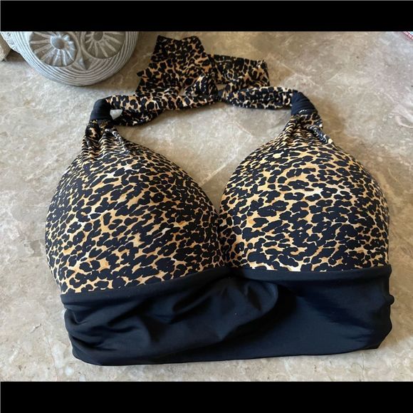 Aqua Other - Aqua animal print halter bikini top size XL